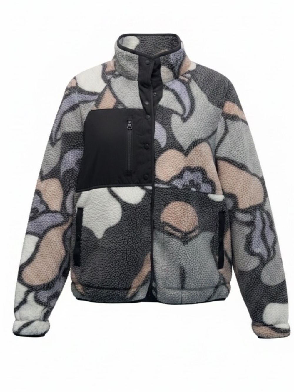 NWTS Southern Shirt Company Cozy Retro Sherpa Cropped Fleece Snap Womens L $118